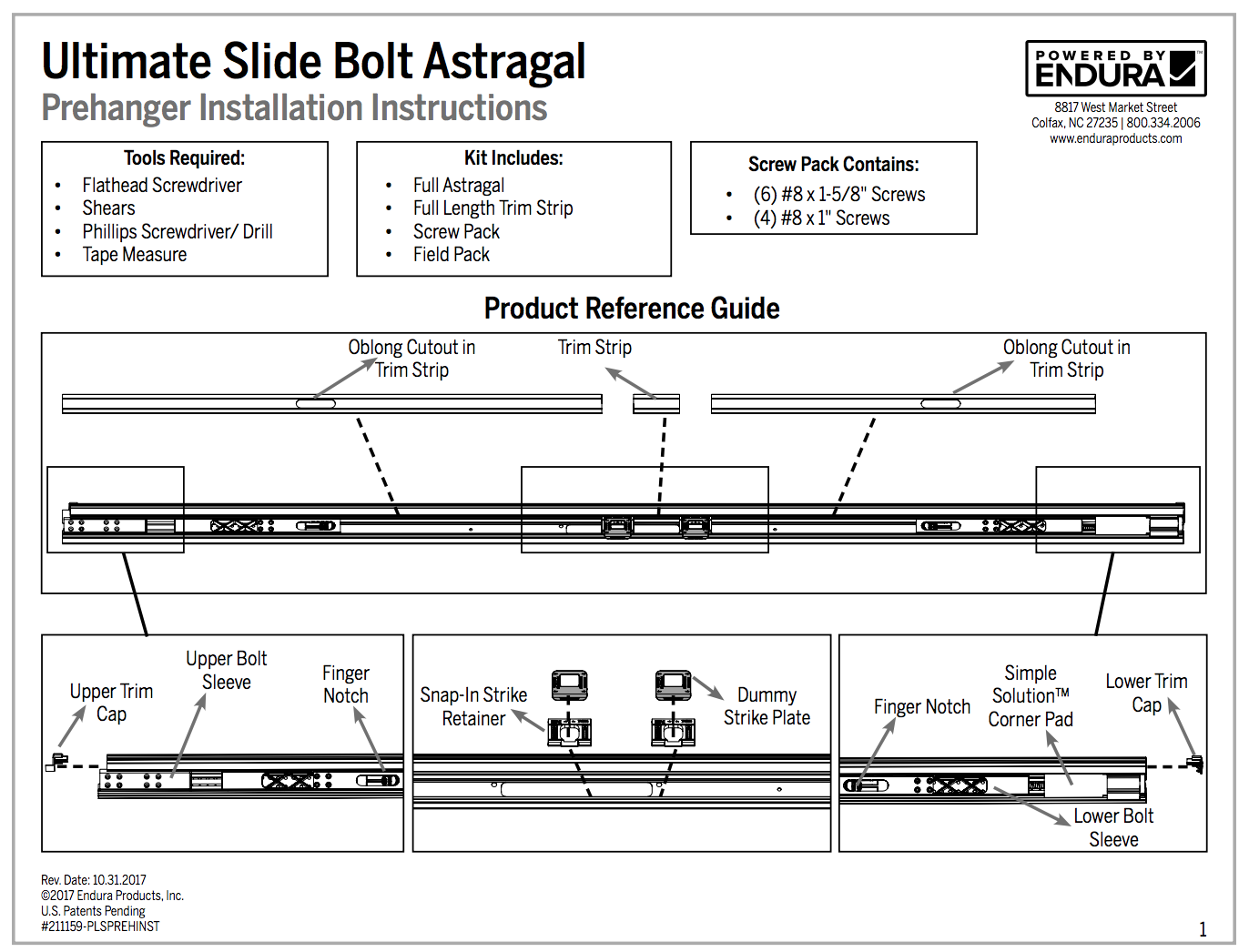 Ultimate Slide Bolt Astragal Installation Instructions