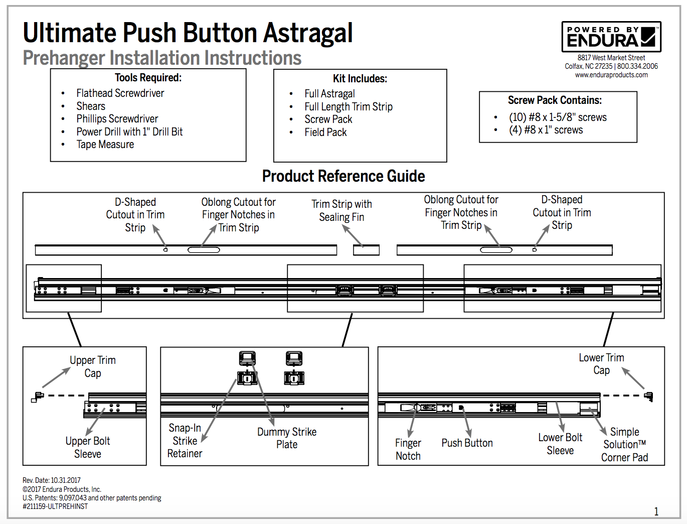 Ultimate Push Button Astragal Installation Instructions